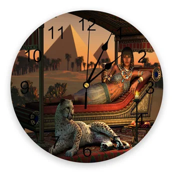 

Cleopatra Egyptian Queen Culture Wall Clock Kitchen Home Living Room Decorative Kitchen Wall Decor Hanging Clocks