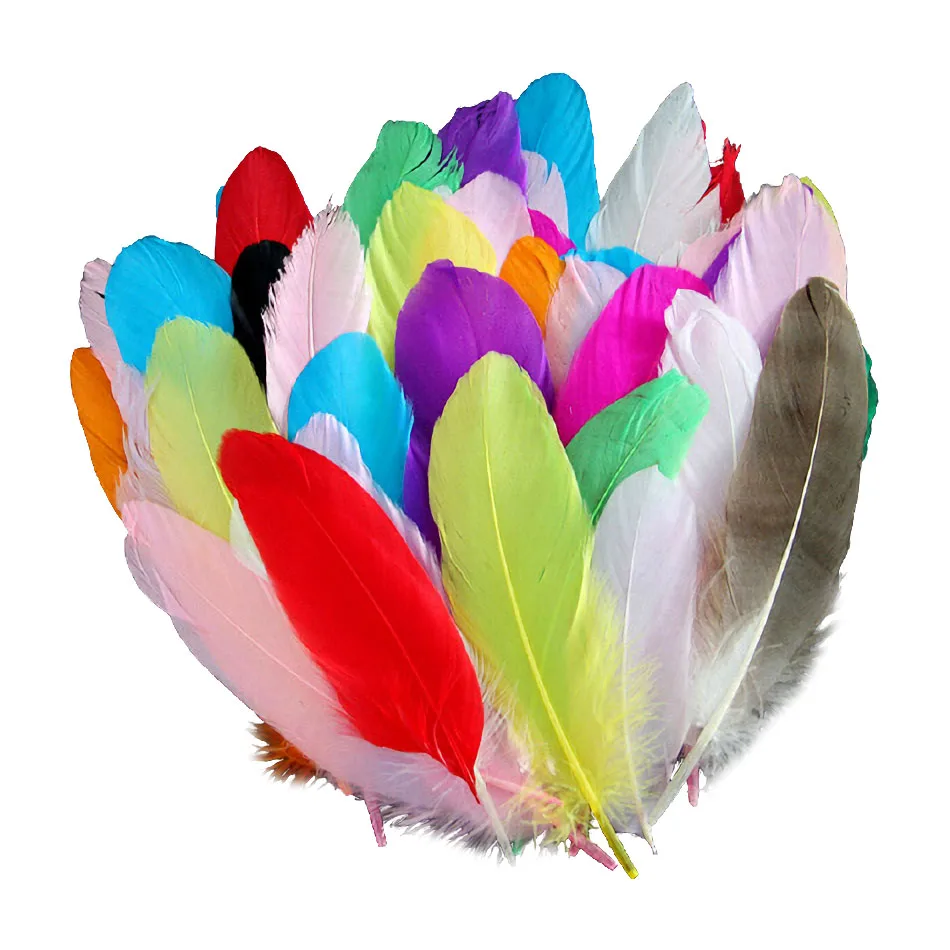 120 plumas de ganso coloridas para manualidades, fabricación de joyas,  bodas, decoración del hogar o fiesta, 12 colores (6-8 pulgadas)