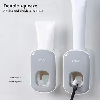 

Automatic Toothpaste Dispenser Dust-proof Toothbrush Holder Wall Mount Stand Bathroom Accessories Set Toothpaste Squeezer