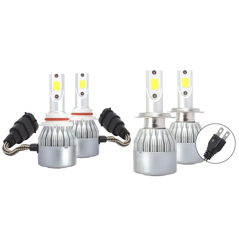 4 Pcs C6 Led Car Headlight Bulbs 2Pcs 8000K Light Blue Fog Light- 72W 8000Lm Conversion Kits Autolamps | Автомобили и мотоциклы