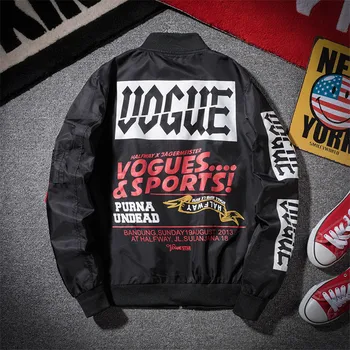 

2019 Autumn Fashion Bomber Jacket Men Streetwear Stand collar Print Zipper Jacket Streetwear Men Casual Outerwear Baseball Coat