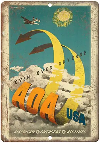 

Vintage Airplane Travel Vintage Retro Metal Tin Sign 8x12 Inch Decor