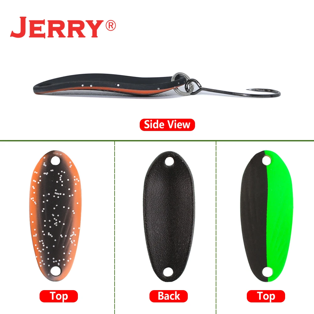 Jerry 3g 5g high quality fishing spoons single hook trout spoons area trout fishing lures two side color hard lures Jerry 3g 5g high quality fishing spoons single hook trout spoons area trout fishing lures two side color hard lures