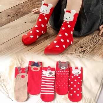 

5 Pairs Cotton Winter Autumn Baby Girls Boys Kids Socks Children Terry Snowflake Elk Santa Claus Christmas Bear Gift 2020