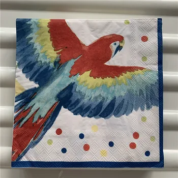 

decoupage Vintage Napkin paper wedding christmas birthday tissue purple pattern red yellow flower bird pink parrot party decor