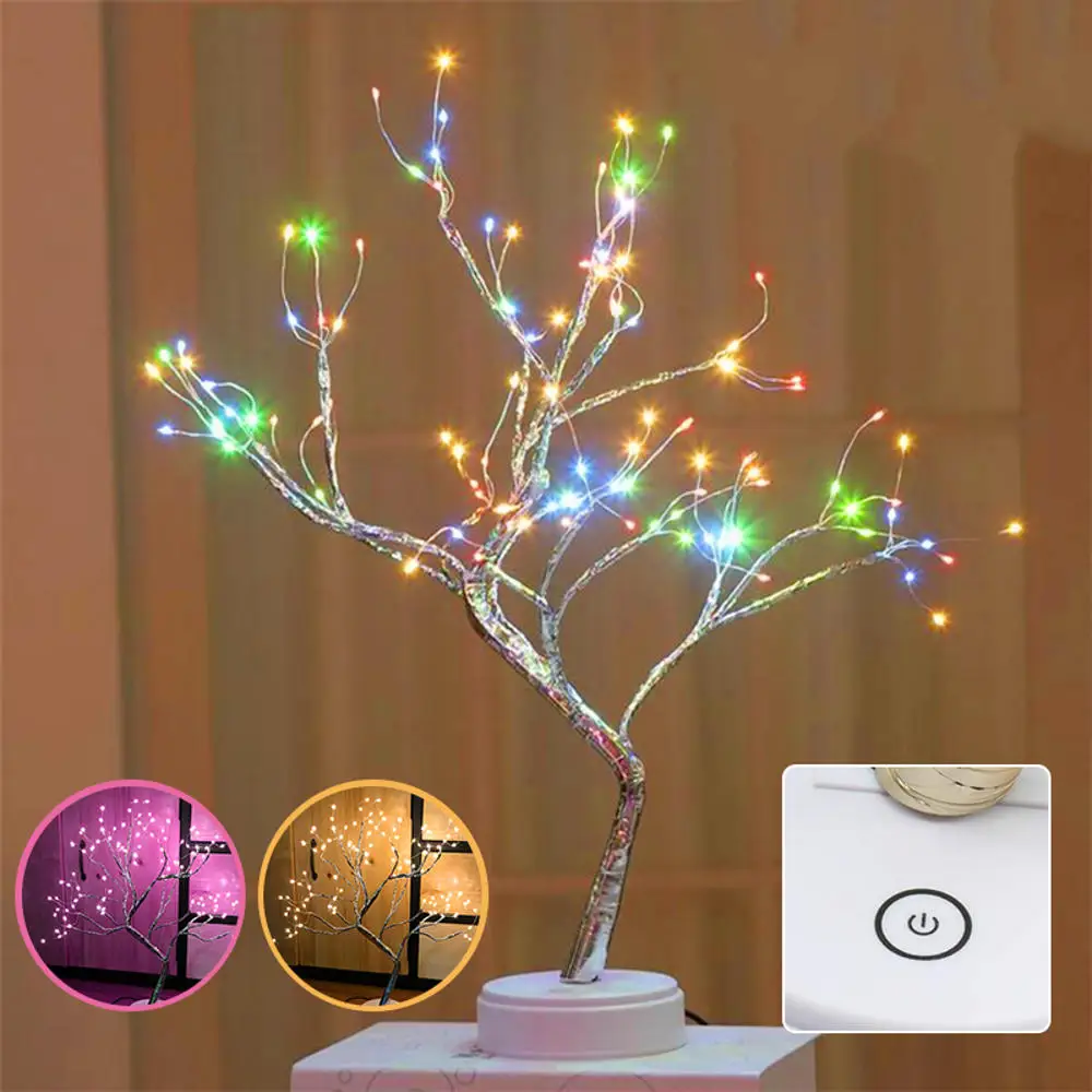 

108LED USB Copper Wire Firefly Tree Touch Control LED Light Night Lamp Christmas String Light Holiday Decoration