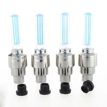 

New 4 x Neon LED Flash Light Lamp Bike Car Tire Tyre Wheel Valve Sealing Caps