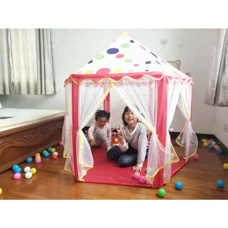 Tipi Детская Игрушка палатки дети замок для игр Играть Палатка дом Тюль палатка на шестигранный замок игровой дом