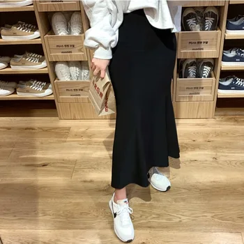 

LANMREM 2020 New autumn Korean Styles Fashion Women Clothes High Waist Asymmetrical Halfbody Skirt WL23701XL