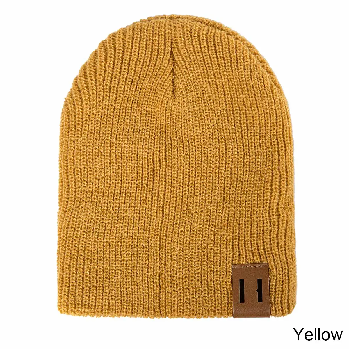 REAKIDS/Новое поступление, зимняя детская шапка для маленьких девочек и мальчиков, мягкая теплая шапка, вязаная крючком эластичная вязаная шапка, Детская Повседневная теплая шапка - Цвет: Yellow