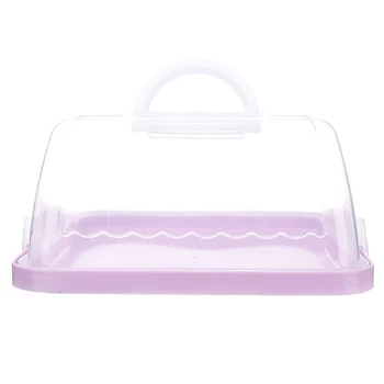 

Portable Plastic Square Cake Box Cupcake Dessert Container Case Handheld Carrier