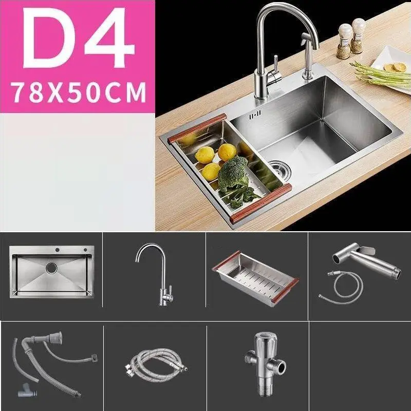 Number 13 Lavandino Cucina Tarjas Para Cocina Evier De Cuisine Stainless Steel Kitchen Cuba Pia Cozinha Fregadero Lavabo Dishwash Sink - Color: Number 13