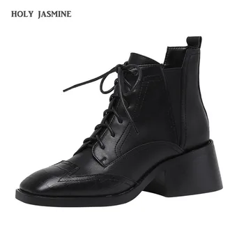 

Genuine Leather Withered England Retro High Street Fashion Cowhide Soft Zippers High Top Knight Boots Women Shoes Botas Mujer