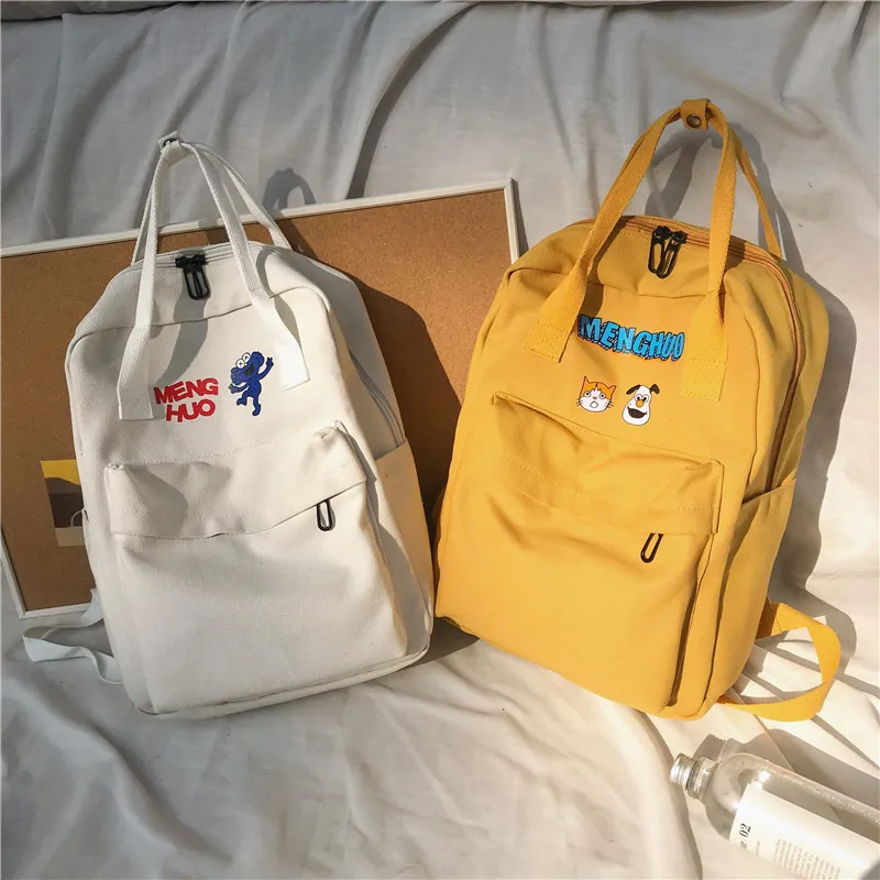 

Vintage Sense GIRL'S School Bag Women's College Student Backpack Korean-style High School Harajuku Popular Brand Printed Campus