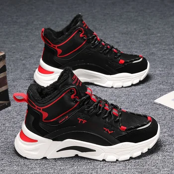 

New thick-soled trendy shoes men's shoes warm winter men's casual shoes lace-up wear-resistant men's sports shoes shoes for men