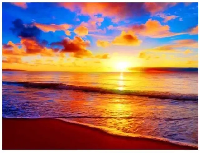 5d full round diamond painting sunset embroidery sticker scenery diamant rhinestone picture landscape dotz craft | Дом и сад