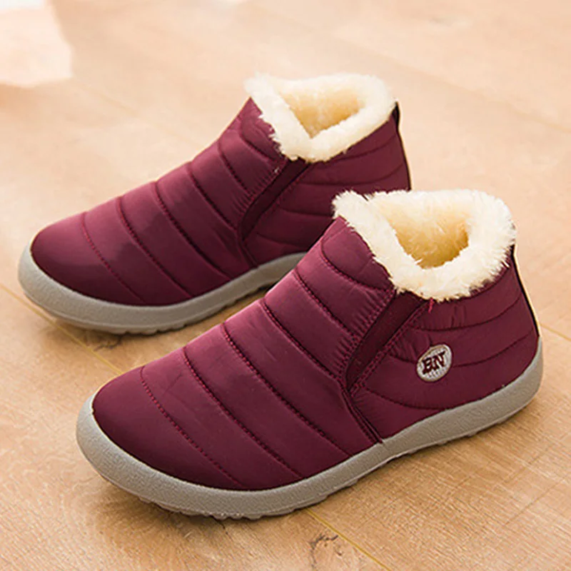 

Snow Boots Women Shoes Fur Ankle Boots For Women Winter Boots Female Winter Shoes Red Bota Women Waterproof Boots Ladies Booties