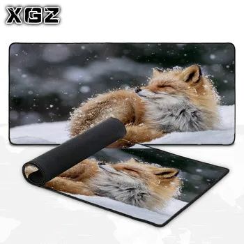 

XGZ Game Mouse Pad Animal Fox Pattern Computer Notebook Office Game Accessories Wireless Charging Mouse Pad Desk Mat