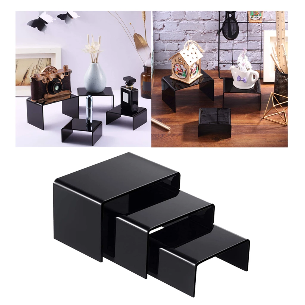 3Pcs/set Acrylic Display Stand Jewelry Showcase Storage Rack Shelf Holder display cabinet Rack Showcase Fixture
