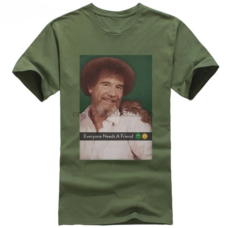 Bob Ross официальный всем нужен друг футболка Летняя модная с короткими рукавами