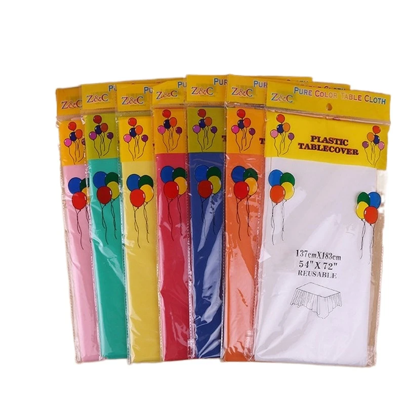 137x183cm Solid Color Disposable Tablecloth Kids Happy Birthday Wedding