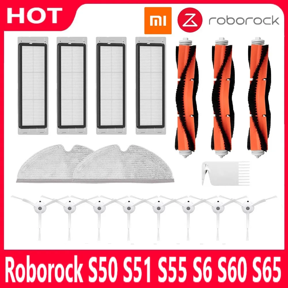 Xiaomi Mijia 1s Roborock S50 S55 S5 Max S6MaxV S6 Pure Hepa Filter Mop Rag Brush Accessories Robot Vacuum Cleaner Parts