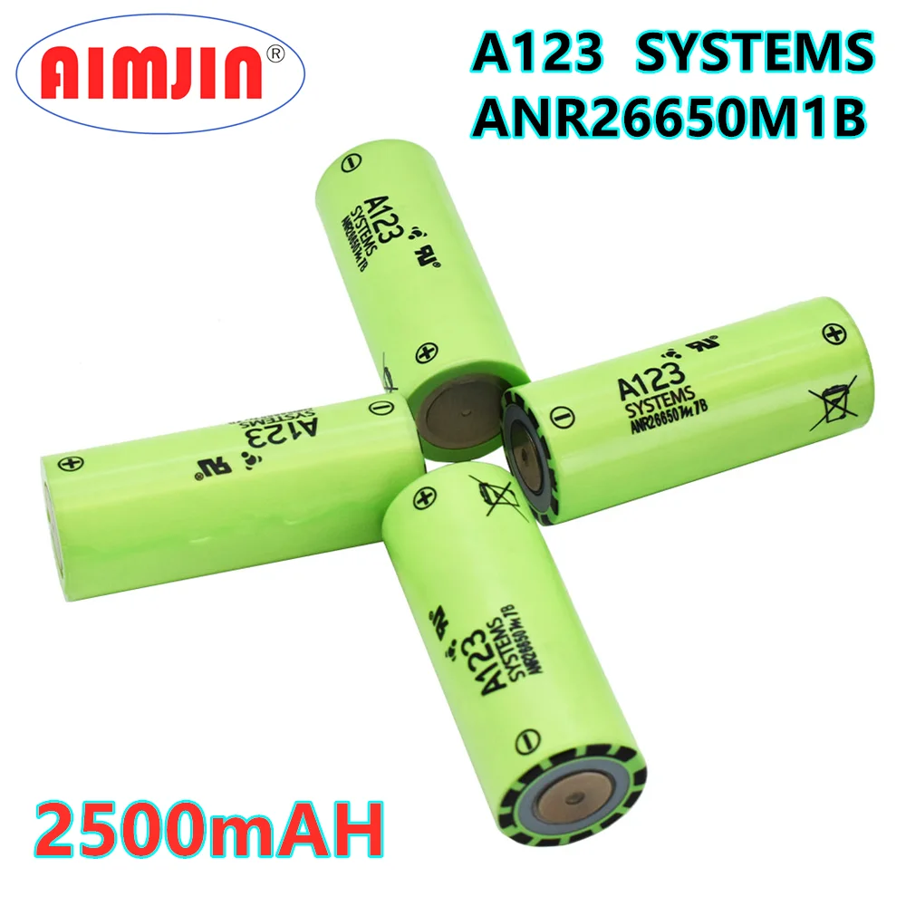 Новейшая аккумуляторная батарея A123 26650 M1B 2500 мАч 70a 3 7 в литий-ионная бесплатная