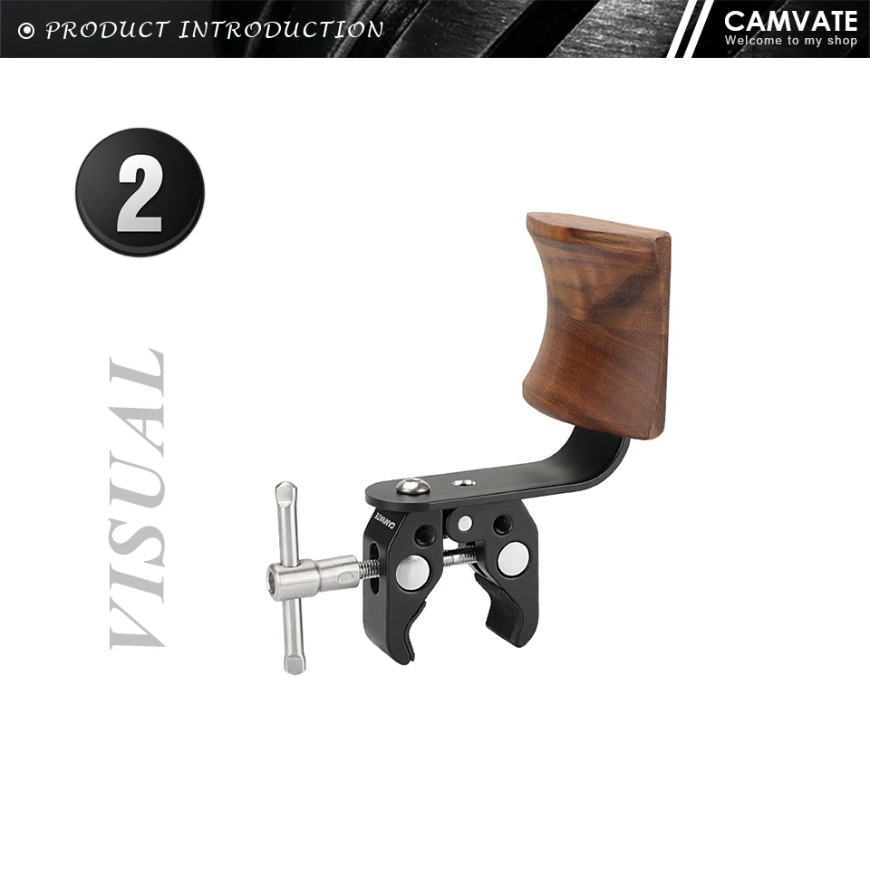 Universal Wooden Headphone/Headset Stand Hanger With Super Crab Clamp & 1/4"-20
