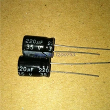 20 шт./лот высокое качество 35V220UF 8*12 мм 220 мкФ 35V 8*12 электролитический конденсатор с алюминиевой крышкой