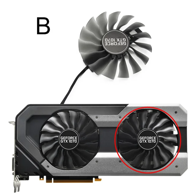 GAA8S2U FD10015H12S DC12V 0.45A for EMTek PALIT GTX 1070 GTX1070 Super JetStream Graphics card cooling fan B 1PCS