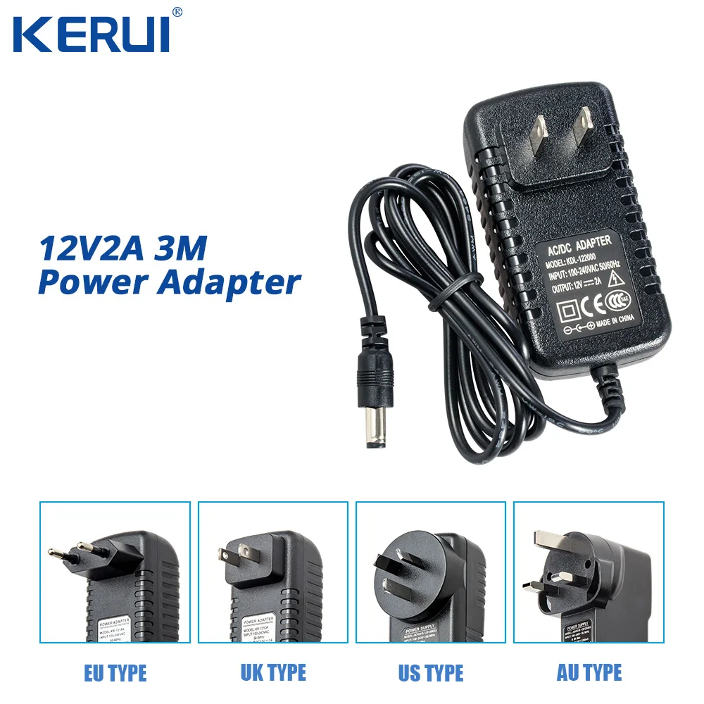 

3M 12V2A Power Supply AC/ DC Power Adapter For Security CCTV Camera System NVR DVR Converter US/ EU/ UK/ AU Plug Charger