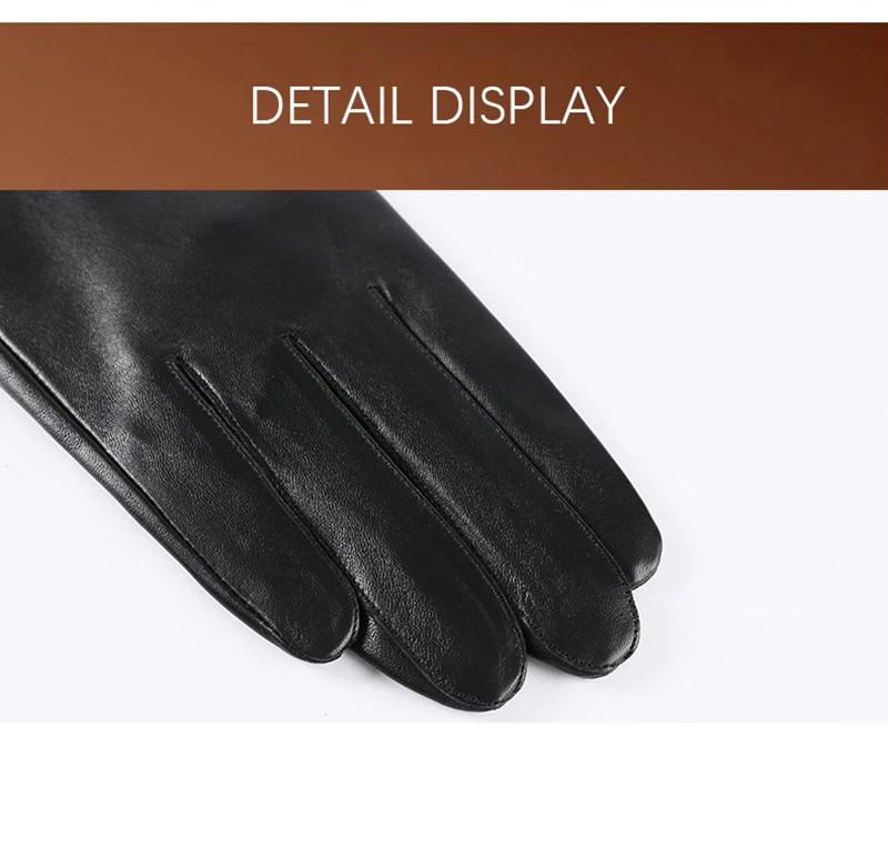 Autumn Men Business Sheepskin Leather Gloves Winter Full Finger Touch Screen Black Gloves Riding Motorcycle Gloves NR196