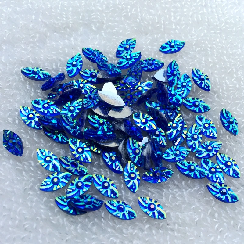 

Horse Eye Resin Rhinestone Flatback flower Gems Strass Crystal Stones For Dress Crafts Decorations 5*10mm 120pcs HY711