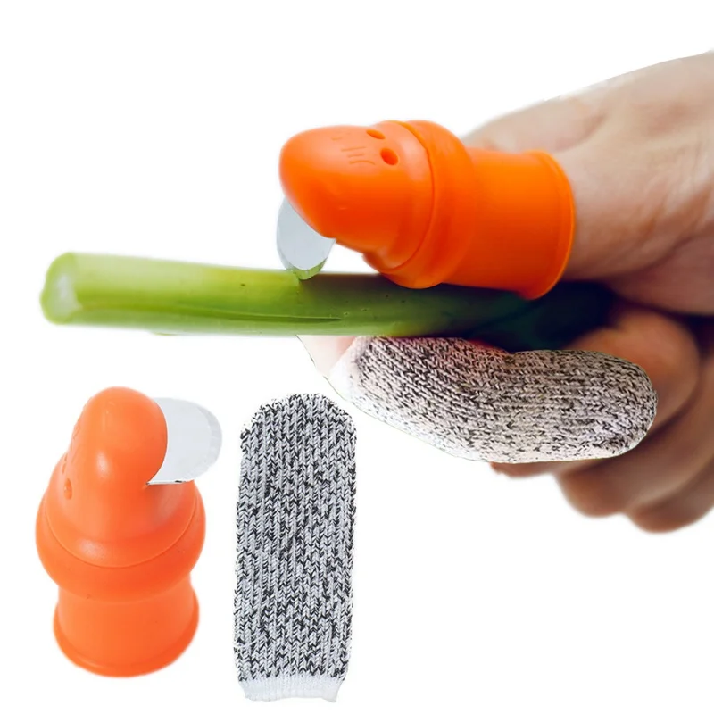 

new Silicone Thumb Knife Finger Protector Vegetable Harvesting Plant Blade Scissors Cutting Rings Garden Gloves