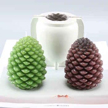 

3D pine nut DIY Plaster candle Mould For home Decoration Silicone Candle Molds Bee wax candle mold