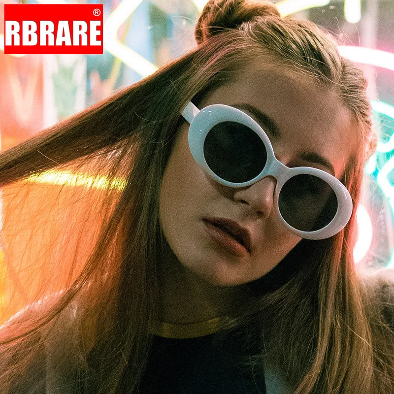RBRARE овальные солнцезащитные очки женские винтажные круглые толстая оправа