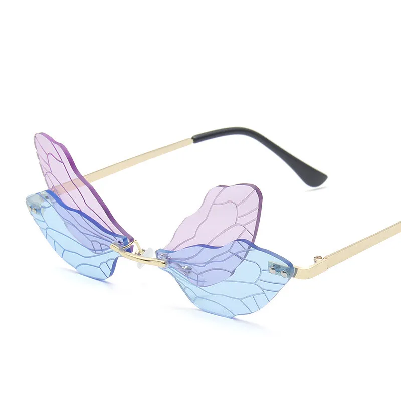 New Fashion Dragoy Sunglasses Women Men Brand Design Rimless Wave Eyewear Trending Narrow Sun glasses_voghion.com