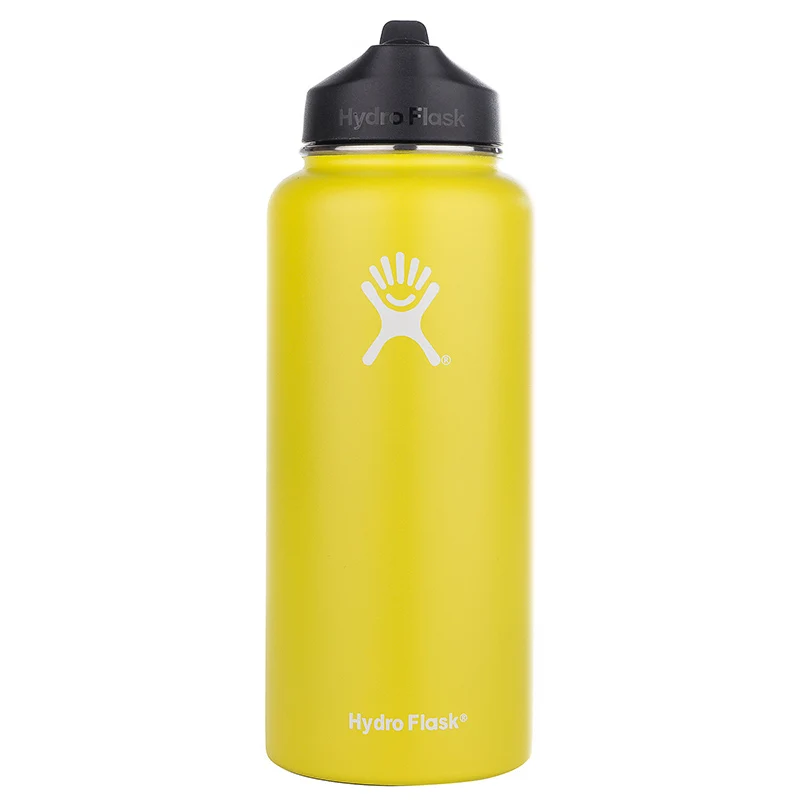 Yellwo 18/32/40OZ гидро фляга утепленная Нержавеющая сталь бутылка для воды с широким горлышком Стакан Кружка Охладитель кофе с крышкой соломы - Цвет: Yellwo