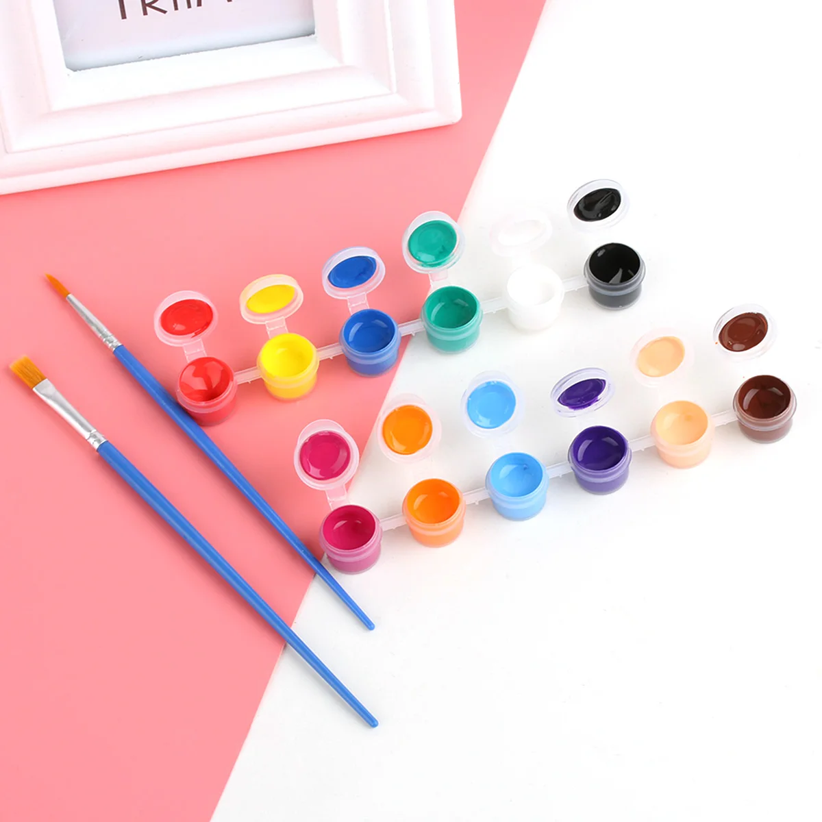 12 цветов с 2 кистями для рисования в наборе, акриловая краска s для масляной краски, дизайн ногтей, одежда, художественная цифровая настенная краска, набор