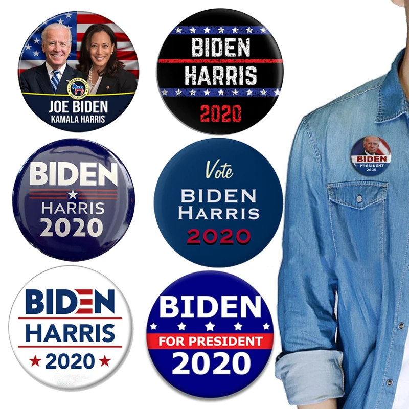 6 шт. Biden 2020 брошь воротник булавка Joe Bernie Sanders значки президент избранные