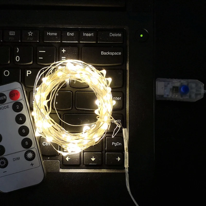 USB многоцветный светодиодный Медный провод шнура светильник s удаленный