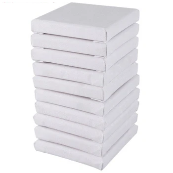 

10Pcs/Set 15cm White Blank Art Boards Mini Stretched Artist Canvas Art Board Acrylic Oil Paint Wood+Cotton for Artwork Painting