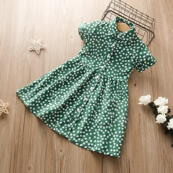 

Baby Girls Floral Print Lapel Dress Summer 2020