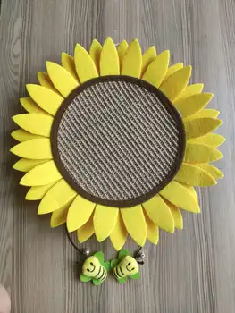 

Pet toy sisal cat scratch board natural sun flower grinding claw cat toy solid wood creative cat supplies 10 pieces