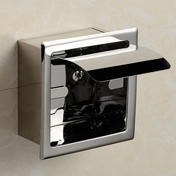 

Hot Home Tissue Box Stainless Steel Concealed Roll Paper Holder Bathroom Hardware Toilet Accessories