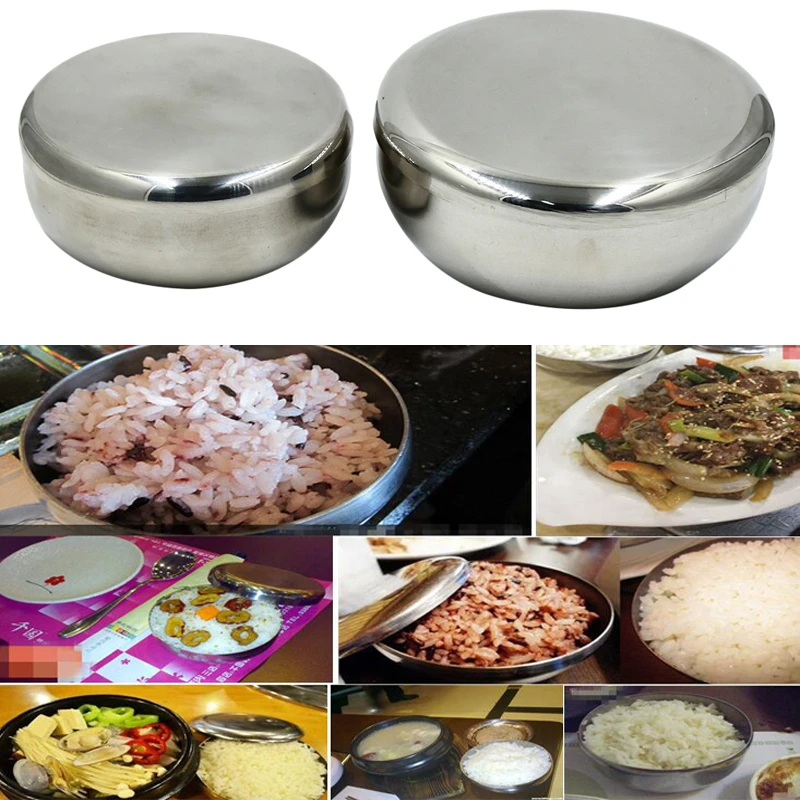 

1Pcs 304 Stainless Steel Single Layer With Lid Anti-scald Isolation Bowl Thicken Rice Kimchi Bowl Canteen Sample Bowl Tableware