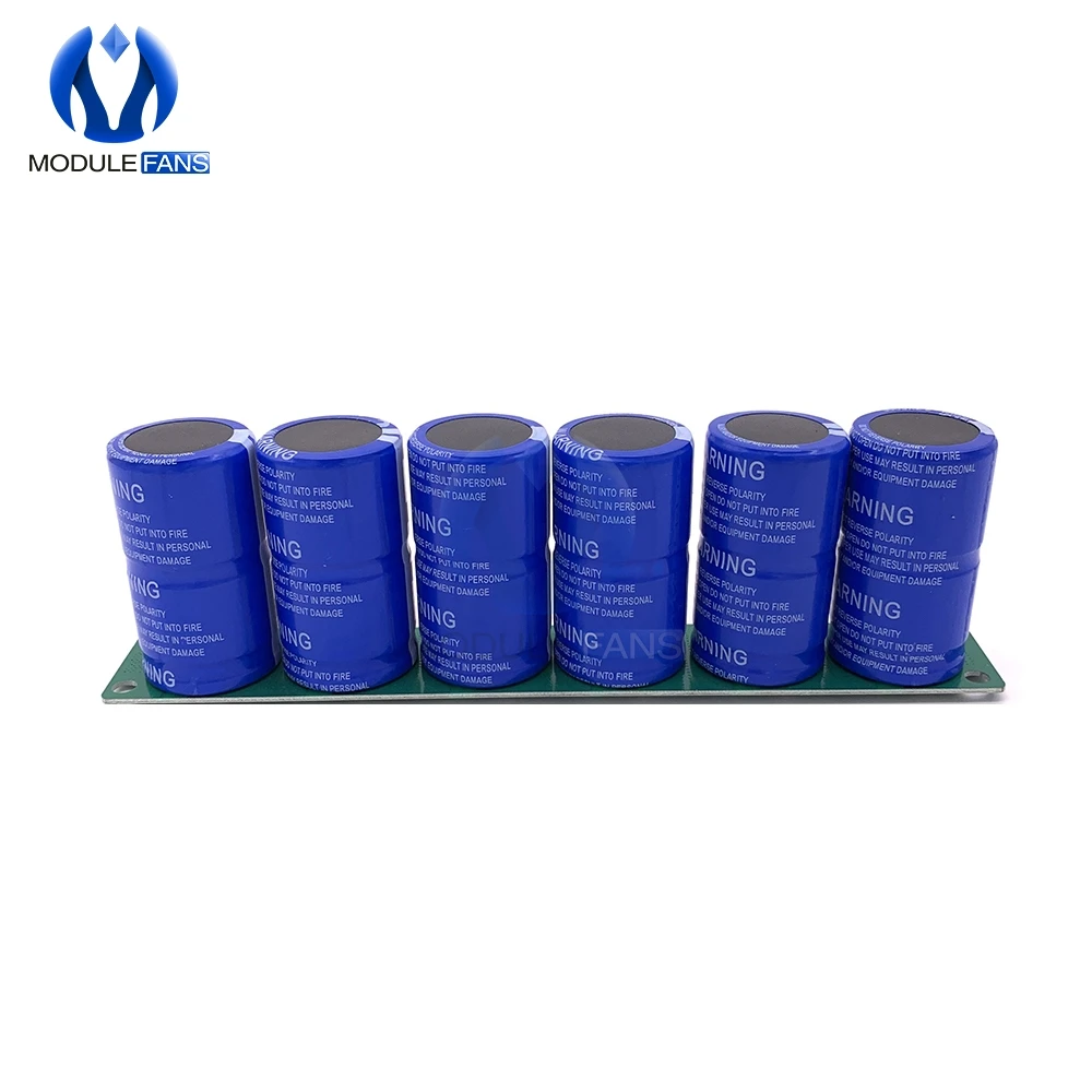 

6PCS/Set 2.7V 500F Farad Capacitor with Balancing Protection Board Single Row 16V 83F Super Farad Capacitor for Car