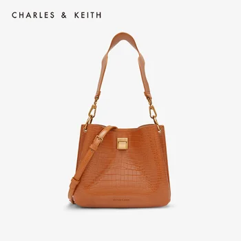 

CHARLES＆KEITHNew Arrival for Summer 2020 CK2-50270438-2Women Shoulder Bag Retro wavy shoulder strap concise style bag