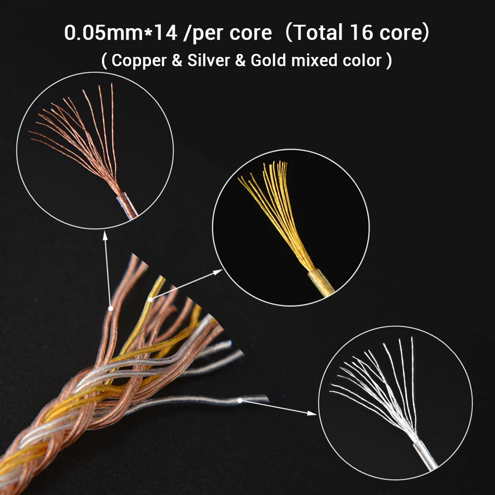 NICEHCK C16-2 16 Core Медь серебро смешанные кабель 3,5/2,5/4,4 мм разъем MMCX/2Pin/QDC/NX7 булавки для C12 ZSX V90 TFZ NX7 Pro/DB3 BL-03