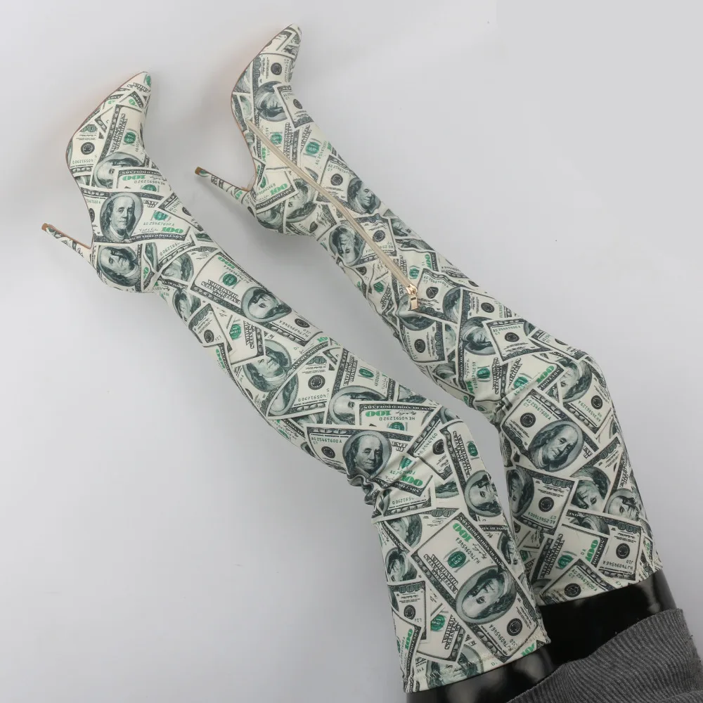 new Lycra stretch over the knee boots, pointed stiletto legs, stovepipe temperament long boots BIG SIZE 34-44